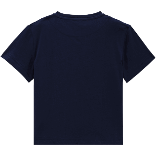 Camiseta de algodón con estampado Hypno Shell para niño Azul marino vista trasera