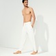 Men Others Solid - Unisex Terry Jacquard Elastic Belt Pants, Chalk details view 2