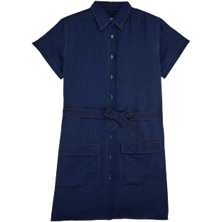 Women Dresses Solid - Indigo Dress, Indigo front Women Dresses Solid - Indigo Dress, Indigo front