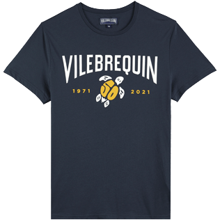 Herren Andere Bedruckt - VBQ 50 T-Shirt aus Baumwolle für Herren, Marineblau Vorderansicht