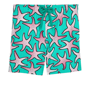 Garçons Classique Moorea Imprimé - Maillot de bain Garçon Stretch Starfish Art, Vert veronese front Garçons Classique Moorea Imprimé - Maillot de bain Garçon Stretch Starfish Art, Vert veronese front