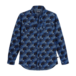 Homme AUTRES Imprimé - Chemise Chambray homme imprimé Waves, Bleu marine front Homme AUTRES Imprimé - Chemise Chambray homme imprimé Waves, Bleu marine front