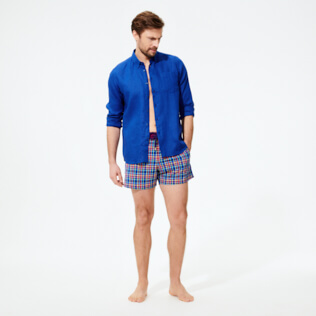 Herren Andere Uni - Einfarbiges Hemd aus Leinen für Herren, Batik blue supp3 Herren Andere Uni - Einfarbiges Hemd aus Leinen für Herren, Batik blue supp3