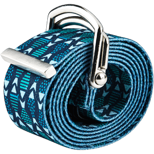 Hombres 045 Estampado - Cinturón resistente al agua con estampado Modernist Fish para hombre, Azul marino front Hombres 045 Estampado - Cinturón resistente al agua con estampado Modernist Fish para hombre, Azul marino front