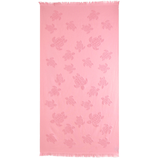 Towels Solid - Fouta with fringes Turtles pattern, Peony front Towels Solid - Fouta with fringes Turtles pattern, Peony front
