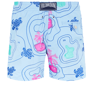 的图片 男款 Classic 绣 - 男士 Sea Floor Map 刺绣泳装, Sky blue 后视图 的图片 男款 Classic 绣 - 男士 Sea Floor Map 刺绣泳装, Sky blue 后视图