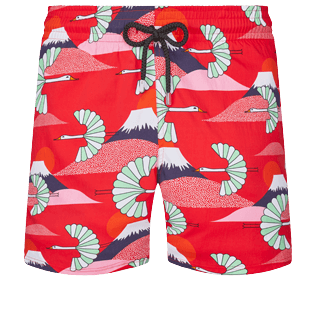 Uomo Classico stretch Stampato - Pantaloncini mare uomo elasticizzati Japan Birds, Peppers vista frontale
