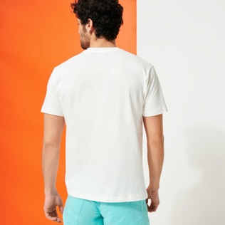 Hombre Autros Estampado - Camiseta sofisticada con logotipo de Vilebrequin y estampado 2 Chevaux À St Tropez para hombre, Off white vista trasera desgastada