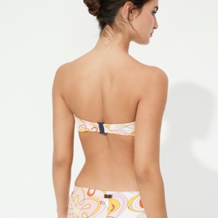 Mujer Bandeau Estampado - Top de bikini de corte bandeau con estampado Kaleidoscope para mujer, Camellia detalles vista 2