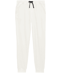Pantalón de chándal en algodón de color liso para hombre Off white vista frontal