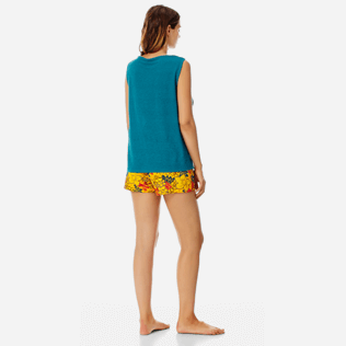 Donna Altri Unita - Top donna in lino con scollo drappeggiato tinta unita, Pino backworn Donna Altri Unita - Top donna in lino con scollo drappeggiato tinta unita, Pino backworn