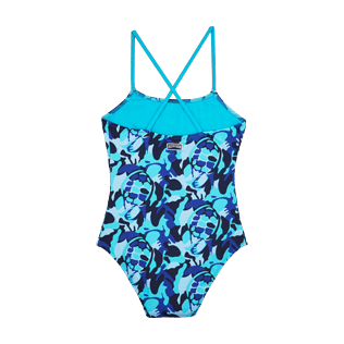 Niñas One Piece Estampado - Bañador de una sola pieza con estampado Camouflage Turtles, Celeste back Niñas One Piece Estampado - Bañador de una sola pieza con estampado Camouflage Turtles, Celeste back