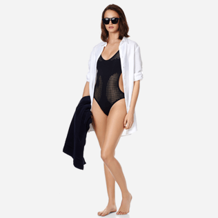Donna Trikini Unita - Costume intero trikini donna Pois Lazer Cut, Nero supp2 Donna Trikini Unita - Costume intero trikini donna Pois Lazer Cut, Nero supp2