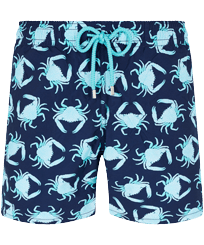 Men Swim Trunks Only Crabs ! Navy front view