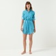 Mujer Autros Estampado - Vestido camisero de algodón con estampado Micro Waves para mujer, Lazulii blue detalles vista 2