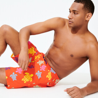 Hombre Clásico largon Estampado - Bañador largo con estampado Tortues Multicolores para hombre, Nispero supp2 Hombre Clásico largon Estampado - Bañador largo con estampado Tortues Multicolores para hombre, Nispero supp2
