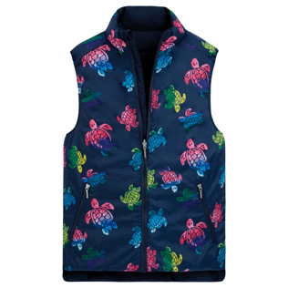 Others Printed - Unisex Sleeveless Jacket Ronde Des Tortues, Navy details view 1