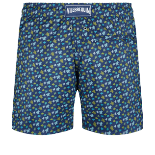 Men Ultra-light classique Printed - Men Ultra-light and packable Swim Trunks Micro Tortues Rainbow, Navy back view