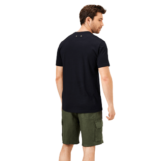 Hombre Autros Liso - Camiseta de algodón orgánico de color liso para hombre, Negro backworn Hombre Autros Liso - Camiseta de algodón orgánico de color liso para hombre, Negro backworn