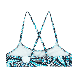 Niñas Autros Estampado - Top de bikini bandeau con estampado Oursinade para niña, Azul marino back Niñas Autros Estampado - Top de bikini bandeau con estampado Oursinade para niña, Azul marino back
