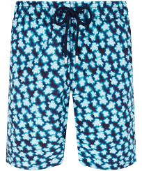 Men Others Printed - Men Long Swim Trunks Blurred Turtles, Navy front view