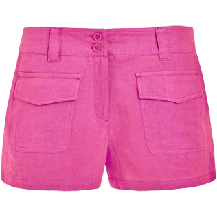 Women Others Solid - Women linen bermuda shorts solid - Vilebrequin x JCC+ - Limited Edition, Pink polka front Women Others Solid - Women linen bermuda shorts solid - Vilebrequin x JCC+ - Limited Edition, Pink polka front