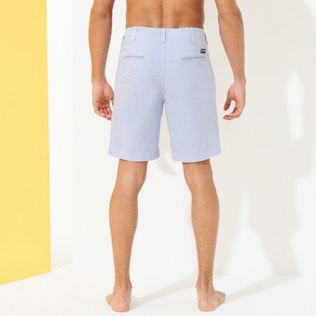 Men Others Graphic - Men Chino printed Bermuda Shorts Micro Flowers, White backworn Men Others Graphic - Men Chino printed Bermuda Shorts Micro Flowers, White backworn