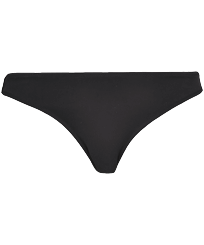 Women Bikini Bottom Midi Brief Solid Negro vista frontal