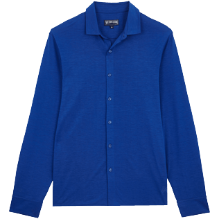 Uomo Altri Unita - Camicia uomo in jersey di lyocell a tinta unita, Blu reale front Uomo Altri Unita - Camicia uomo in jersey di lyocell a tinta unita, Blu reale front