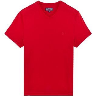 Men Others Solid - Men Mercerized Cotton T-Shirt V-neck Solid, Red polish front Men Others Solid - Men Mercerized Cotton T-Shirt V-neck Solid, Red polish front