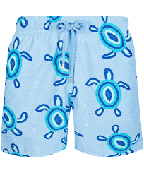 男款 Classic 印制 - 男士 Mosaic Turtles 泳裤, Sky blue 正面图