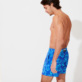 Men Classic Printed - Men Swim Trunks 2003 Turtle Shell, Sea blue back worn view