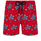 Men Classic Embroidered - Men Swim Trunks Embroidered Turtles Jewels - Limited Edition, Peppers front view