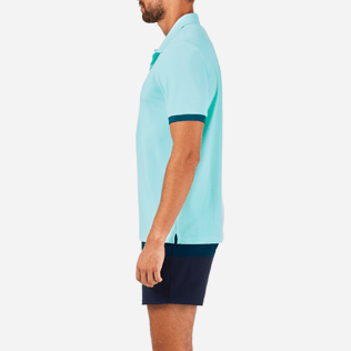Men Others Solid - Solid Cotton pique polo, Lagoon supp3 Men Others Solid - Solid Cotton pique polo, Lagoon supp3