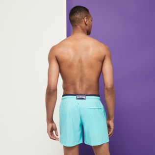 Men Ultra-light classique Solid - Men Swimwear Solid Bicolore, Lazulii blue back worn view