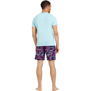 Hombre Autros Liso - Camiseta de algodón mercerizado liso con cuello de pico para hombre, Laguna backworn Hombre Autros Liso - Camiseta de algodón mercerizado liso con cuello de pico para hombre, Laguna backworn