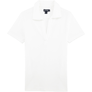 Donna Polo Unita - Polo donna in spugna tinta unita, Bianco front Donna Polo Unita - Polo donna in spugna tinta unita, Bianco front