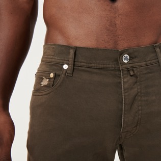 Hombre Autros Liso - Pantalón de 5 bolsillos y color liso para hombre, Marron detalles vista 5