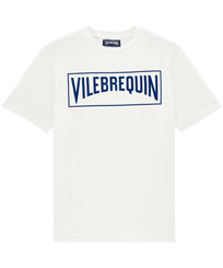 男士植绒 Vilebrequin 标志纯棉 T 恤 Off white 正面图