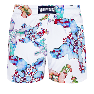Hombre Clásico stretch Estampado - Bañador elástico con estampado Watercolor Turtles para hombre, Blanco back Hombre Clásico stretch Estampado - Bañador elástico con estampado Watercolor Turtles para hombre, Blanco back