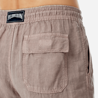 Hombre Autros Liso - Pantalón de lino liso para hombre, Safari supp1 Hombre Autros Liso - Pantalón de lino liso para hombre, Safari supp1
