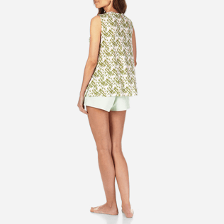 Mujer T-Shirt Estampado - Top en punto de lino liso con cuello vuelto holgado con estampado Bamboo Song para mujer, Peony backworn Mujer T-Shirt Estampado - Top en punto de lino liso con cuello vuelto holgado con estampado Bamboo Song para mujer, Peony backworn