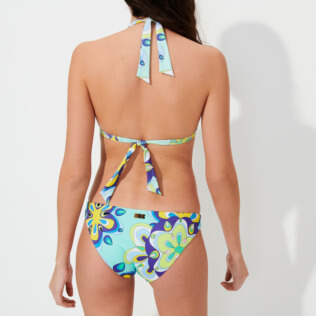 Mujer Braguitas Estampado - Braguita de bikini de talle medio con estampado Kaleidoscope para mujer, Laguna vista trasera desgastada