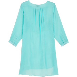 Damen Andere Uni - Crépon Uni Strandkleid aus Baumwollseide für Damen, Wasser back Damen Andere Uni - Crépon Uni Strandkleid aus Baumwollseide für Damen, Wasser back