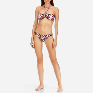 Mujer Bandeau Estampado - Top de bikini bandeau con estampado Mini Paradise 3D para mujer, Nude frontworn Mujer Bandeau Estampado - Top de bikini bandeau con estampado Mini Paradise 3D para mujer, Nude frontworn