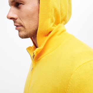 Men Others Solid - Men Full Zip Cotton Cashmere Cardigan, Buttercup yellow details view 1