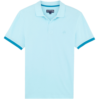 Hombre Autros Liso - Polo en piqué de algodón de color liso para hombre, Aguamarina front Hombre Autros Liso - Polo en piqué de algodón de color liso para hombre, Aguamarina front