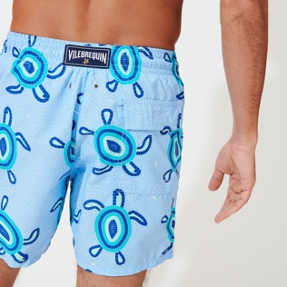 Picture of Men Classic Printed - Men Swim Trunks Mosaic Turtles, Sky blue details view 2 Picture of Men Classic Printed - Men Swim Trunks Mosaic Turtles, Sky blue details view 2