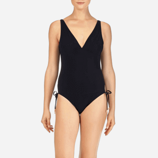 Mujer One Piece Liso - Bañador de una sola pieza con estampado Smoking, Negro supp1 Mujer One Piece Liso - Bañador de una sola pieza con estampado Smoking, Negro supp1