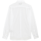 Hombre Autros Liso - Camisa en gasa de algodón con estampado liso unisex, Blanco vista trasera